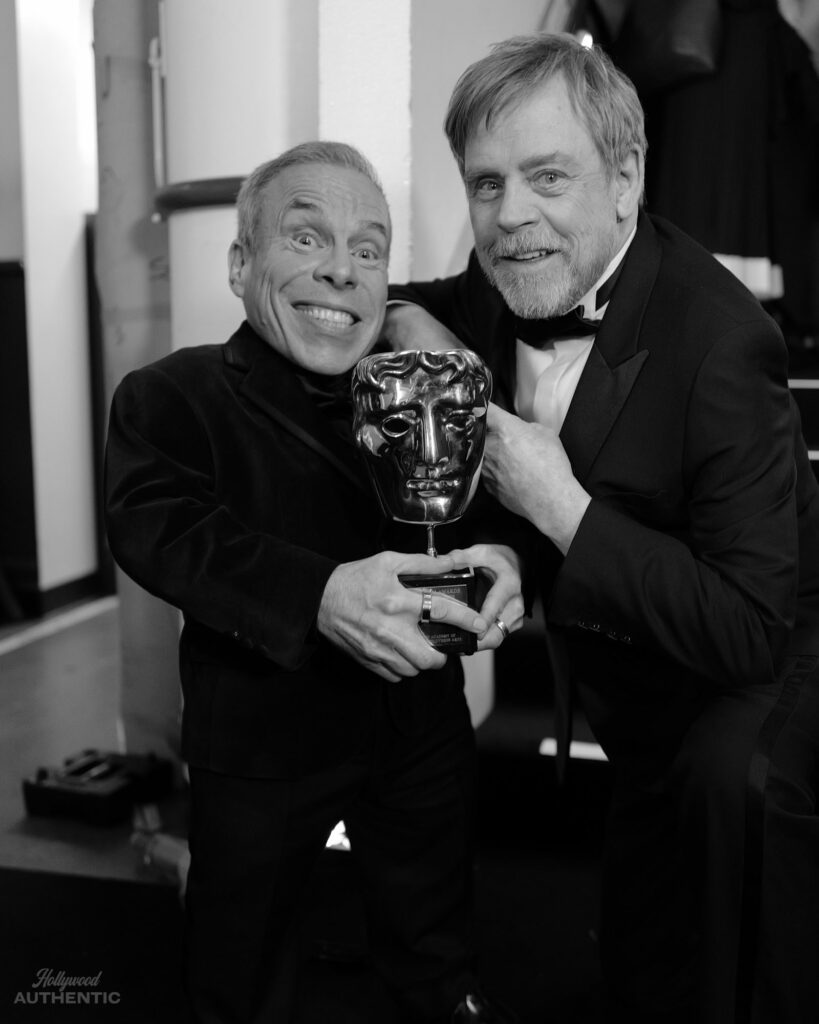 warwick davis, mark hamill, bafta 2025, hollywood authentic, greg williams