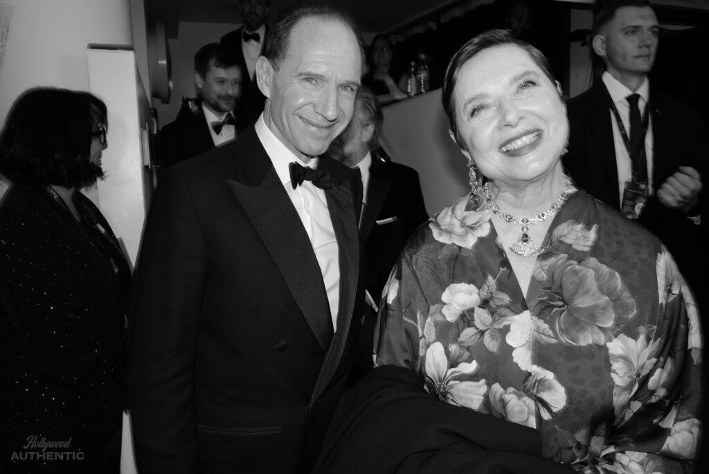 ralph fiennes, isabella rossellini, bafta 2025, hollywood authentic, greg williams