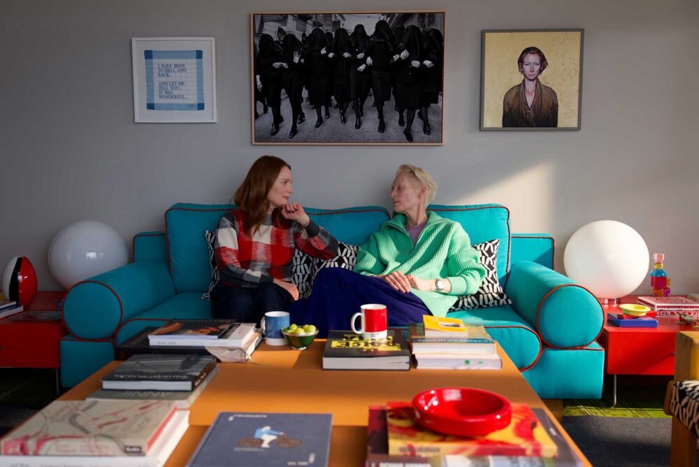 alessandro nivola, esther mcgregor, john tuturro, julianne moore, tilda swinton, the room next door