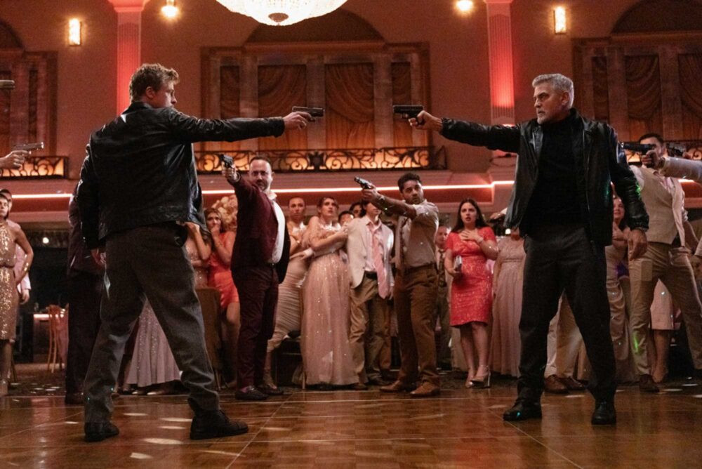 amy ryan, austin abrams, brad pitt, george clooney, jon watts, wolfs